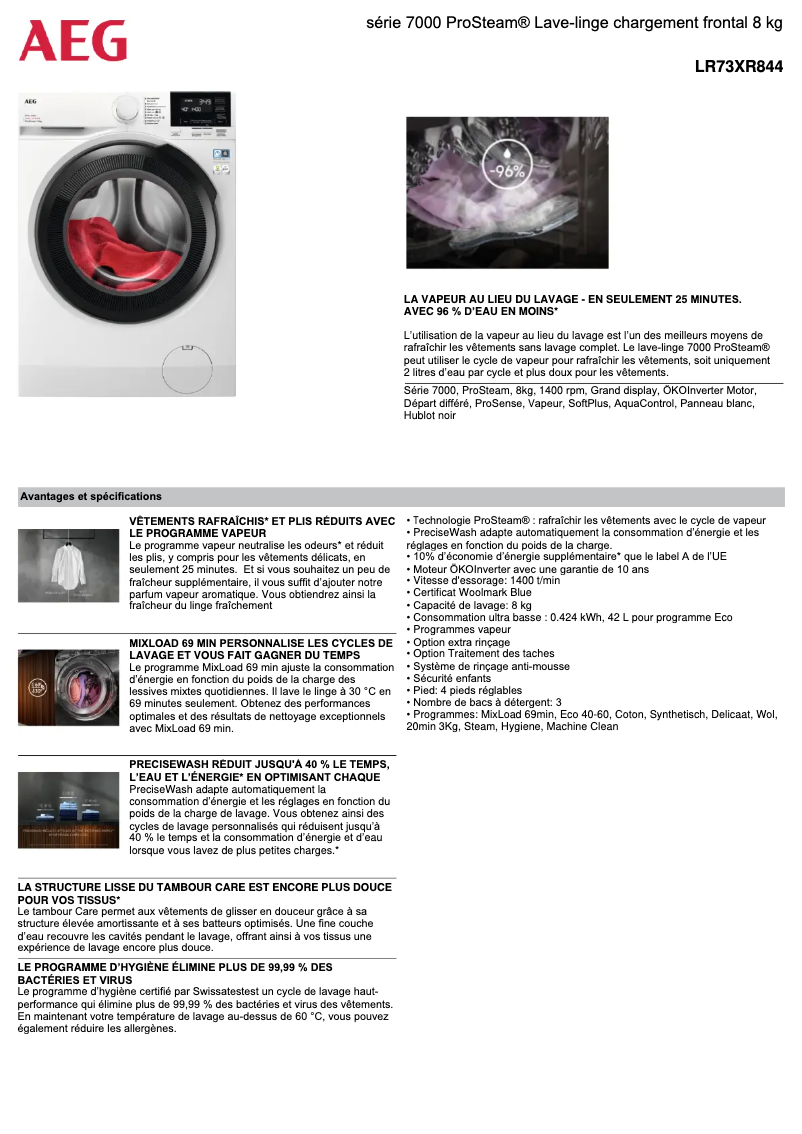 Image de la première page du manuel de l'appareil LR73XR844