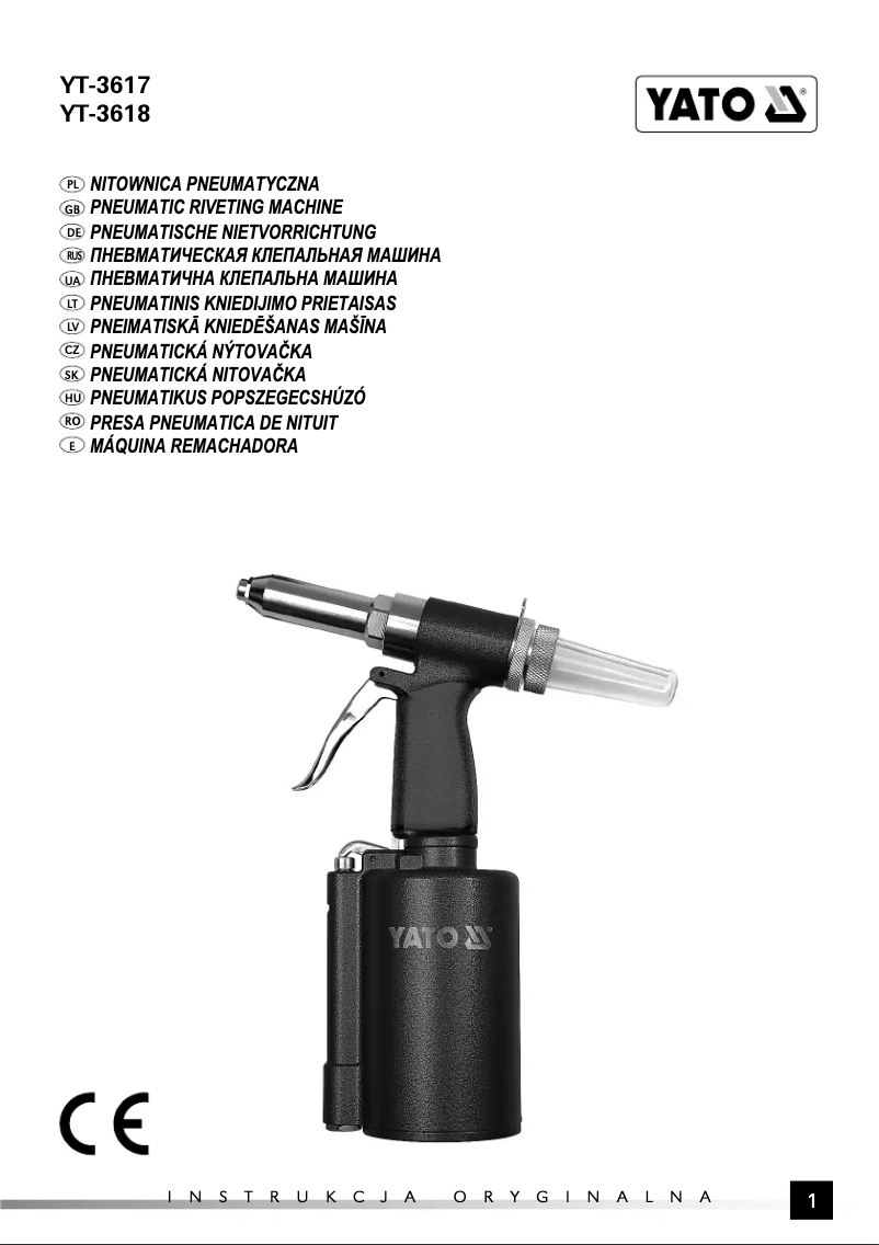 Page 1 de la notice Manuel utilisateur Yato YT-3618