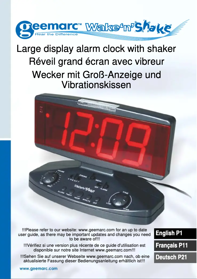 First page image of the manual for Wake’n’Shake JUMBO