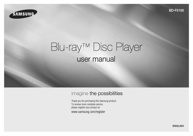 Page n°1 - Manuel utilisateur Samsung BD-F5100