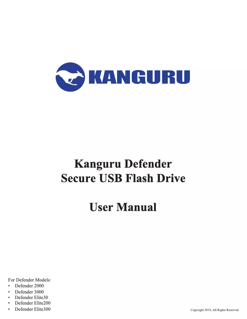 Página 1 del manual Manual de usuario Kanguru Defender 3000