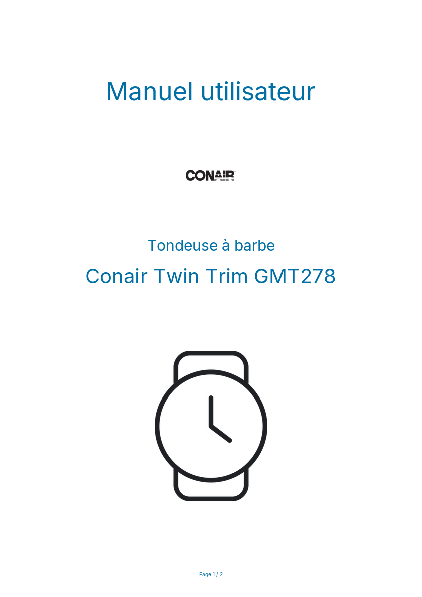 Image de la première page du manuel de l'appareil Twin Trim GMT278