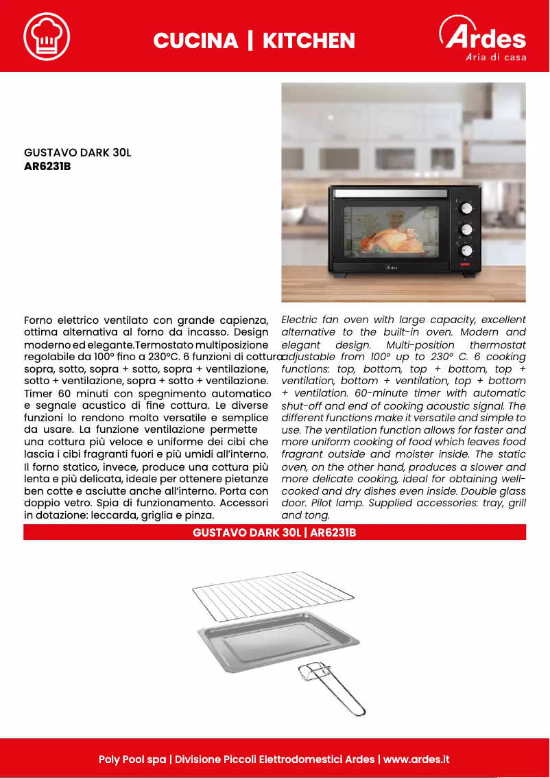 Página 1 del manual Ficha técnica Ardes AR6231B