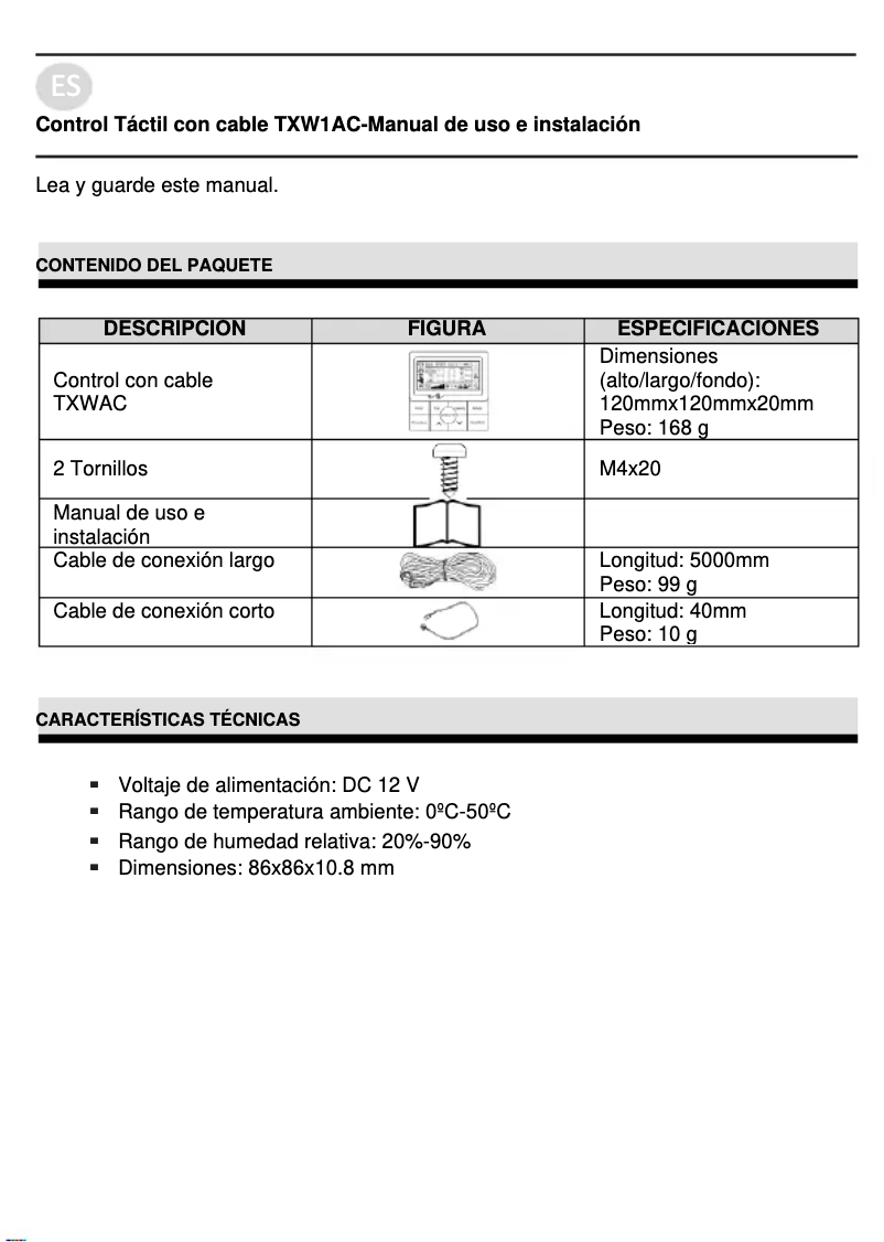 Page 1 de la notice Manuel utilisateur Baxi LSGT125-5M