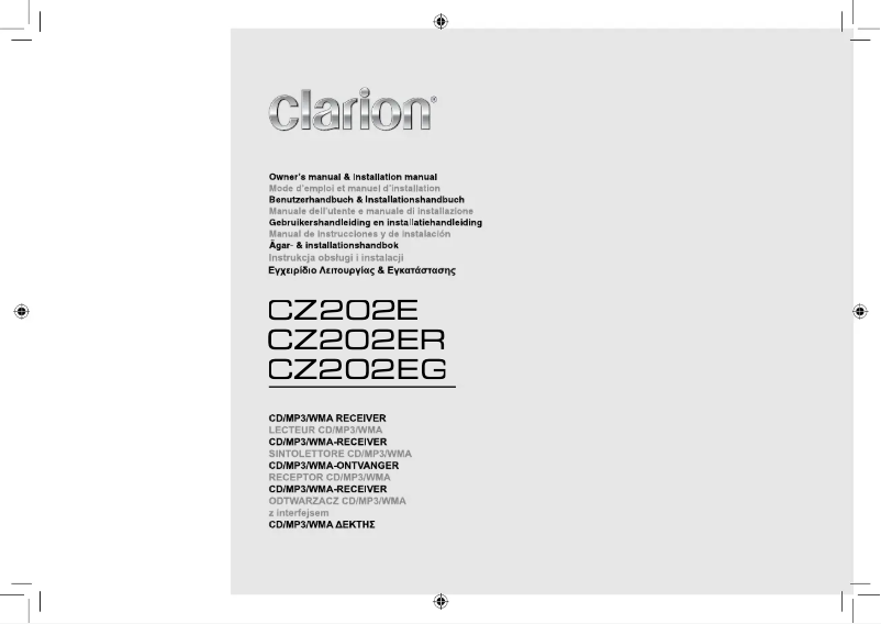 Page n°1 - Manuel utilisateur Clarion CZ202EG