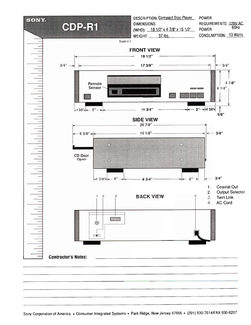 Page 1 de la notice Guide d'installation Sony CDP-R1