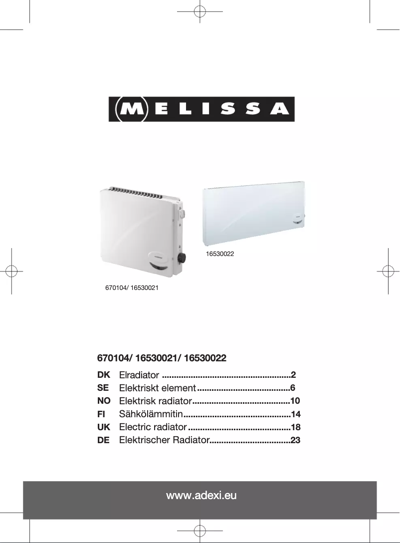 Image de la première page du manuel de l'appareil 16530021