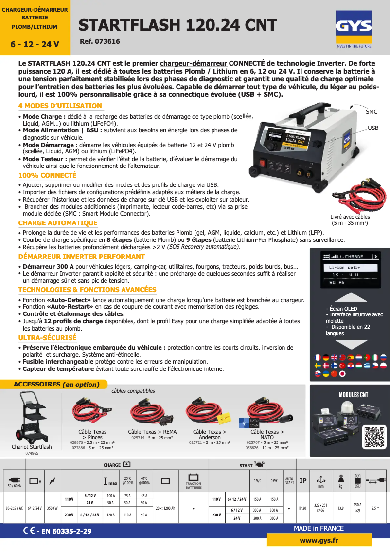 Image de la première page du manuel de l'appareil Startflash 120.24 CNT