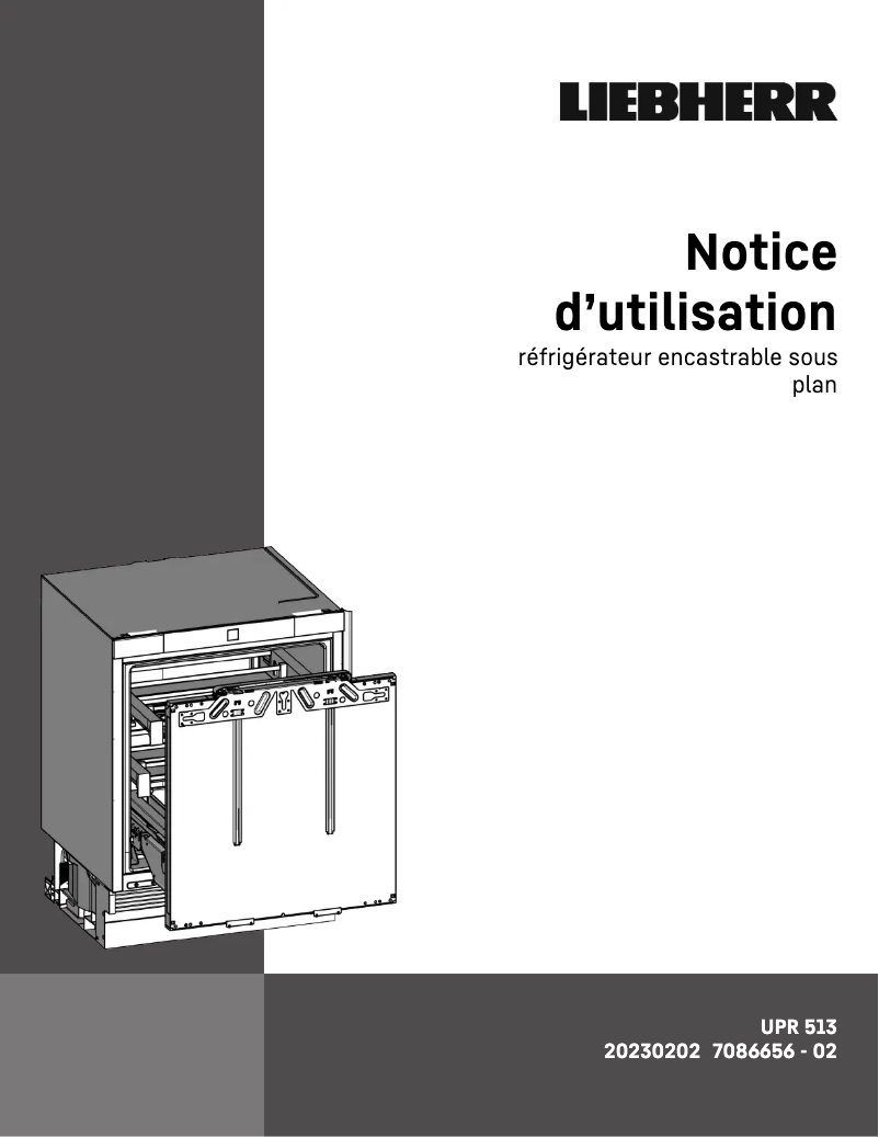 Page 1 de la notice Manuel utilisateur Liebherr UPR 513