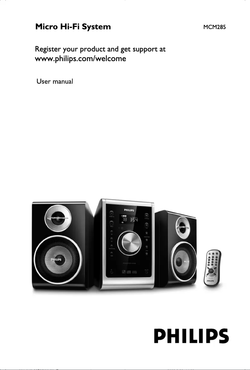 Page 1 de la notice Manuel utilisateur Philips MCM285