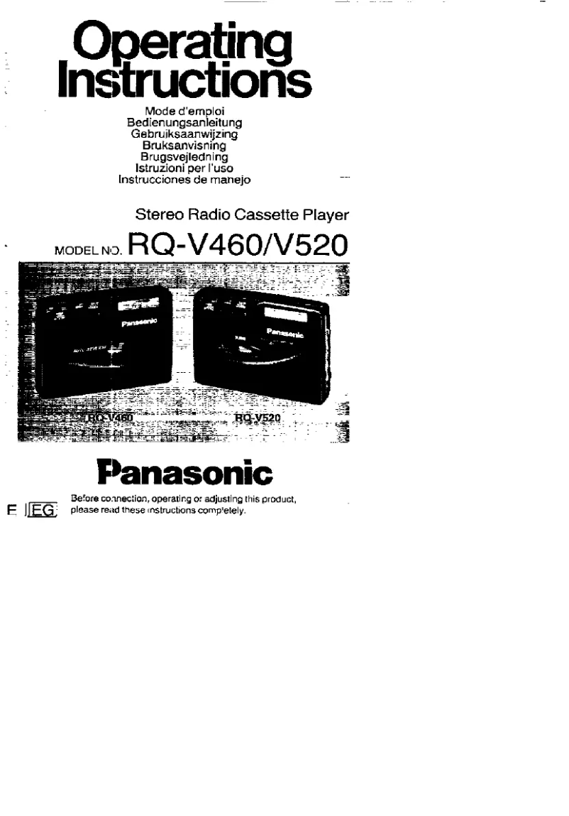 Page n°1 - Manuel utilisateur Panasonic RQ-V520