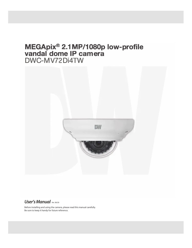 Page 1 de la notice Manuel utilisateur Digital Watchdog MegaPix DWC-MV72DI4TW
