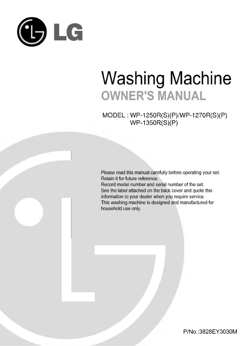Page n°1 - Manuel utilisateur LG WP-1350R