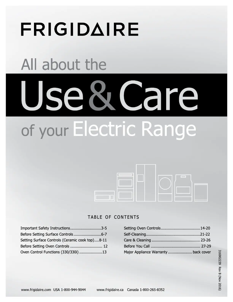 Page n°1 - Manuel utilisateur Frigidaire FGEF3030PB