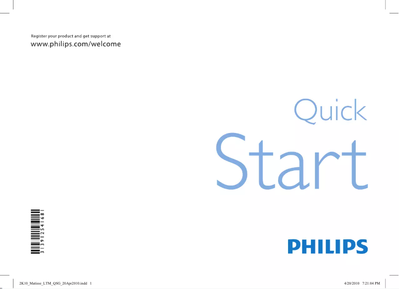 Page 1 de la notice Manuel utilisateur Philips 40PFL8605D