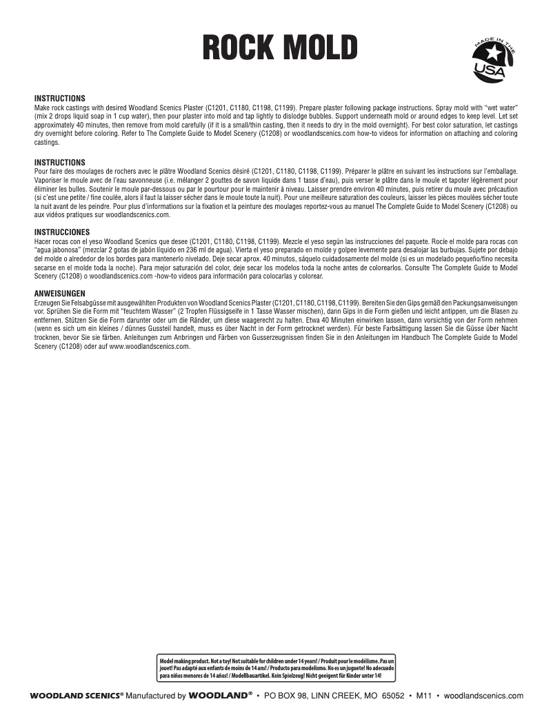 Page n°1 - Manuel utilisateur Woodland Scenics C1248