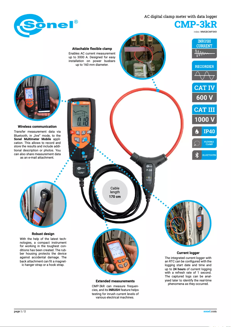Page n°1 - Fiche technique Sonel CMP-3kR