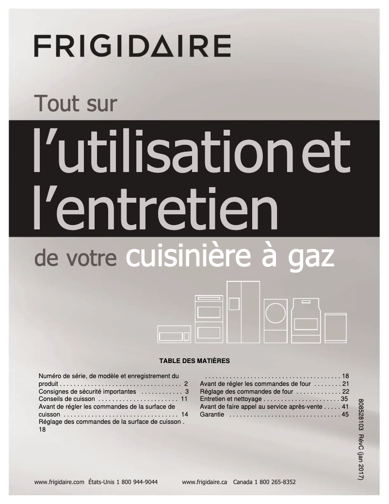 Page n°1 - Manuel utilisateur Frigidaire FFGF3056TD