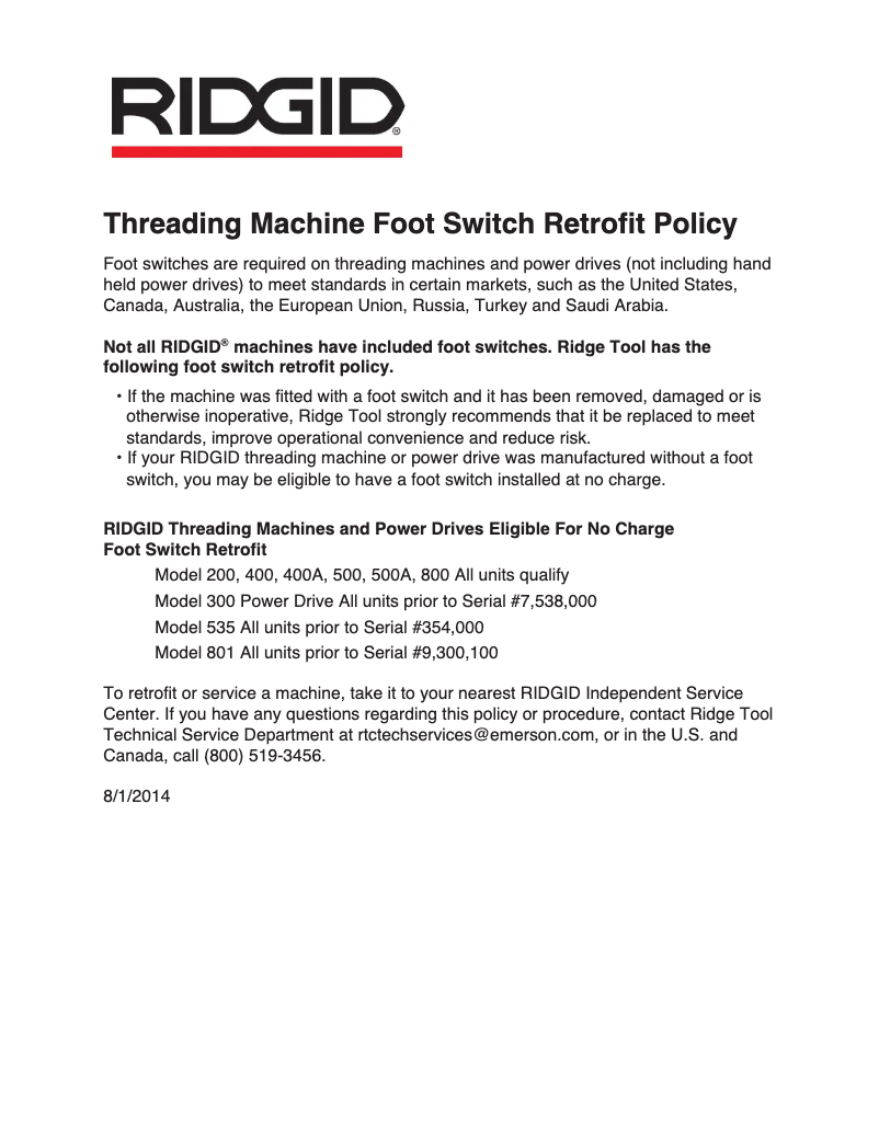 Page 1 de la notice Instructions de sécurité Ridgid 300 Compact