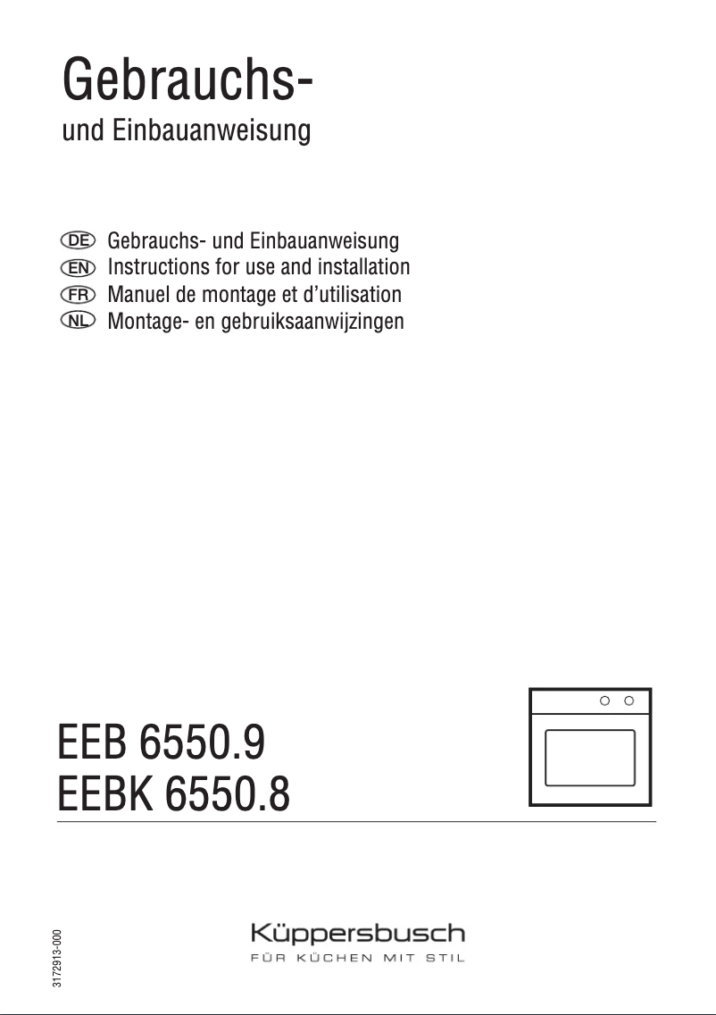 Page n°1 - Manuel utilisateur Küppersbusch EEBK 6550.8