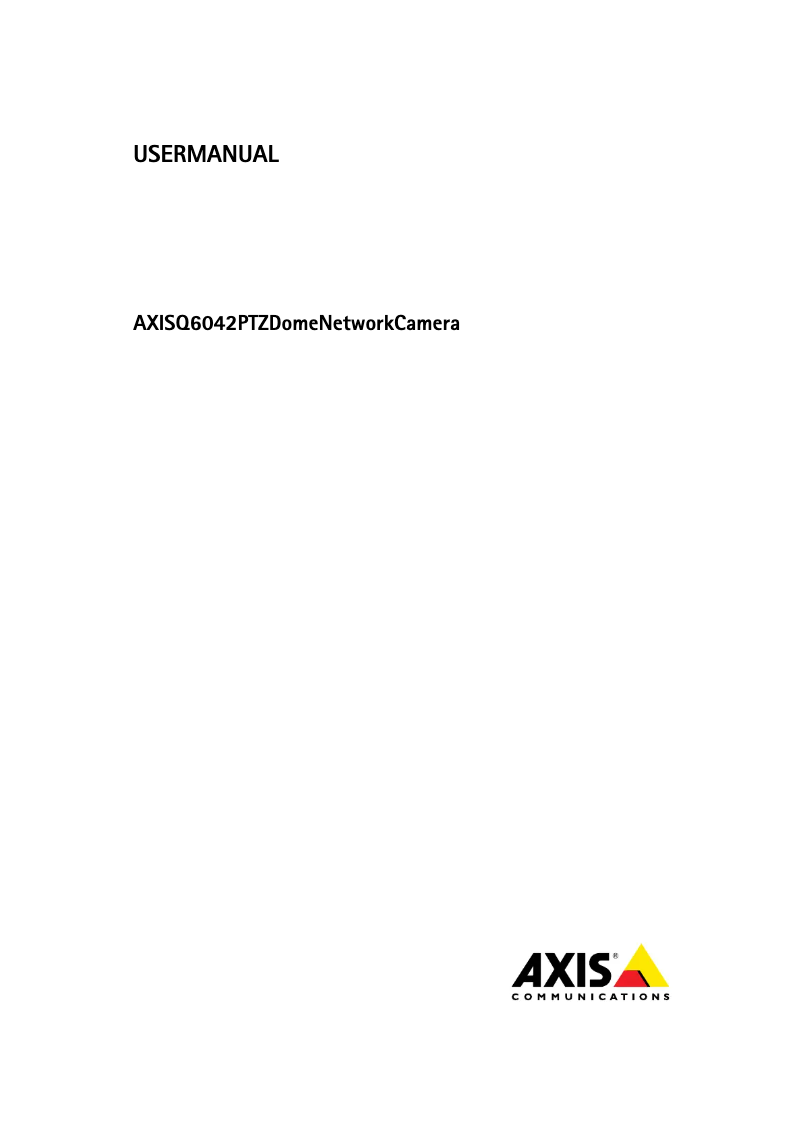 Page 1 de la notice Manuel utilisateur Axis Q6042