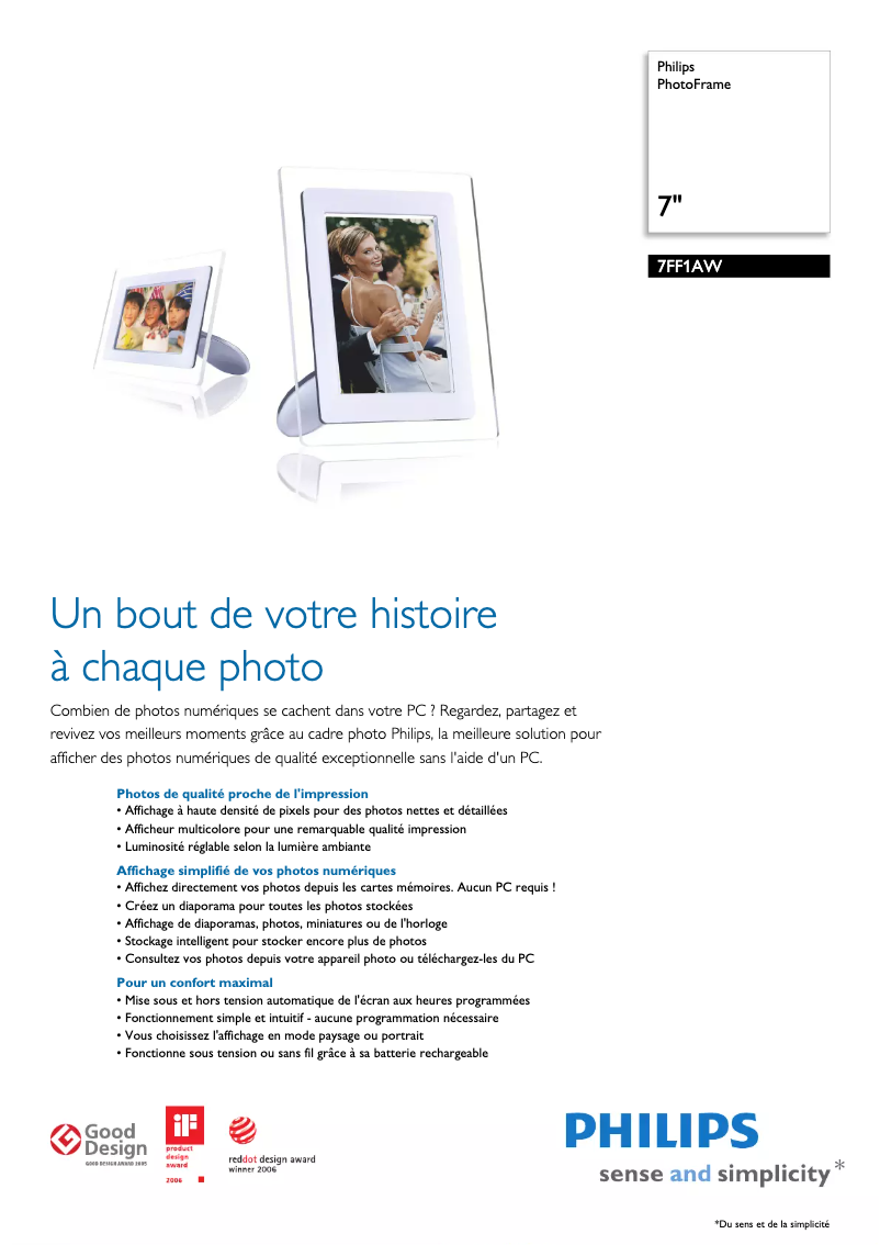 Page n°1 - Fiche technique Philips 7FF1AW