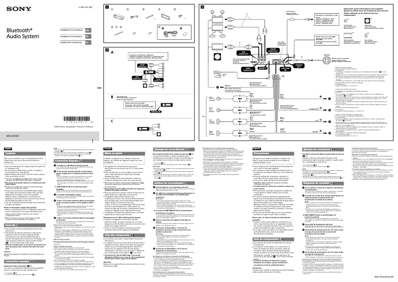 Image de la première page du manuel de l'appareil MEX-M70BT