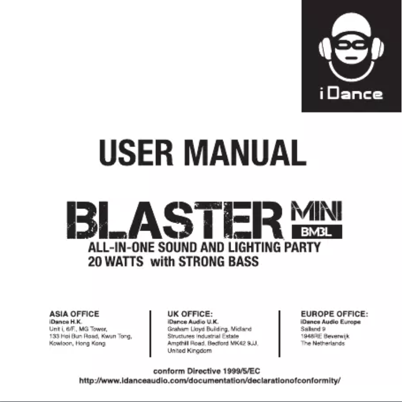 Page n°1 - Manuel utilisateur iDance Mini Blaster