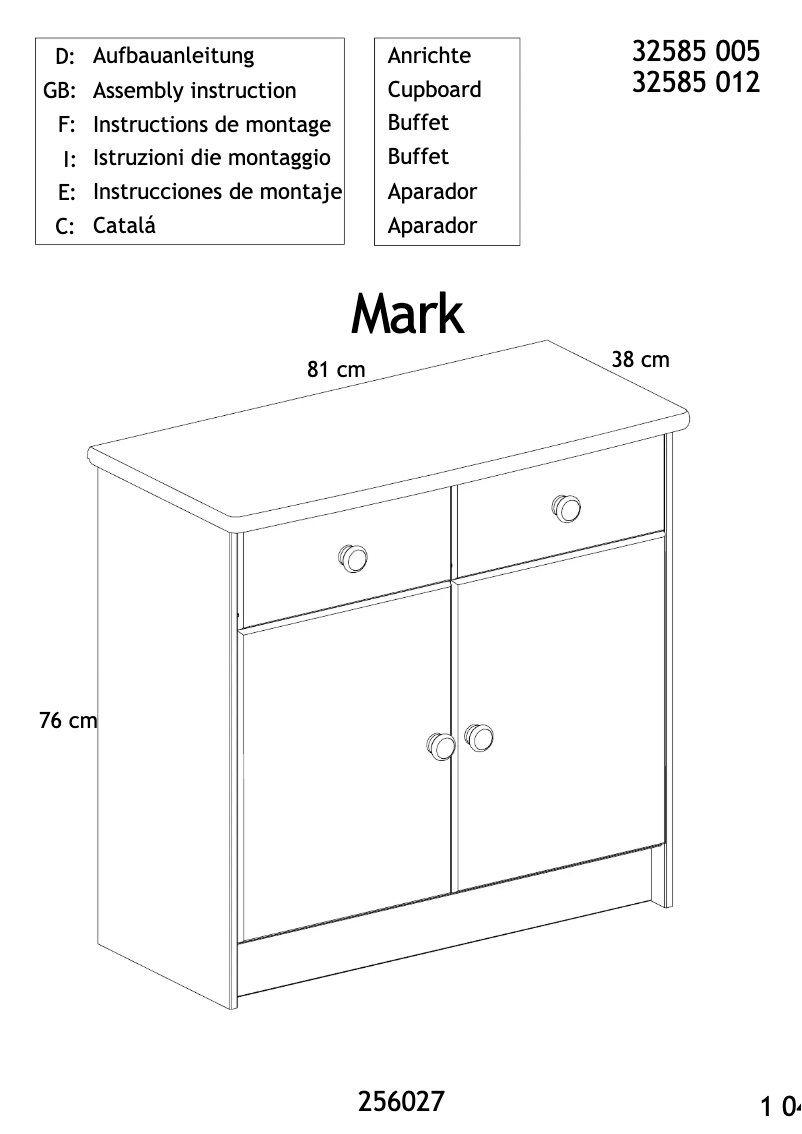 Page n°1 - Manuel utilisateur JYSK Tange (81x77x38)