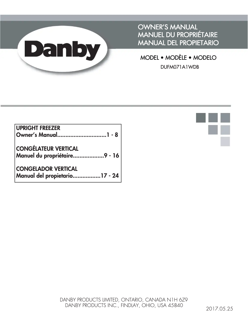 Page n°1 - Manuel utilisateur Danby DUFM071A1WDB