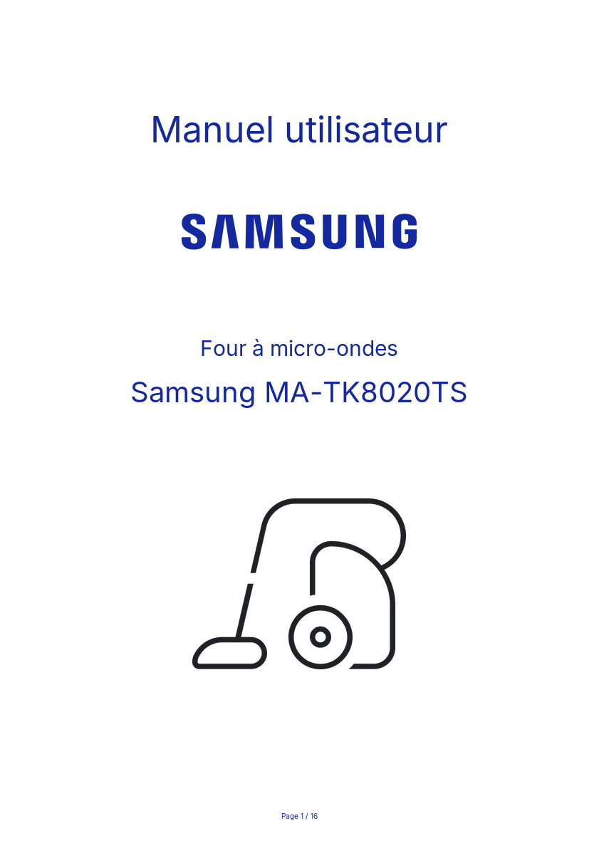 Image de la première page du manuel de l'appareil MA-TK8020TS