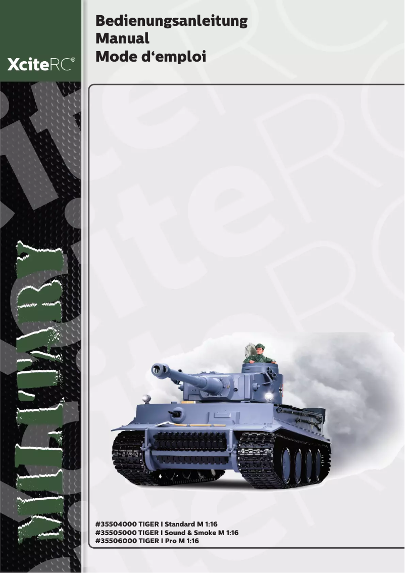 Page 1 de la notice Manuel utilisateur XciteRC Tiger I