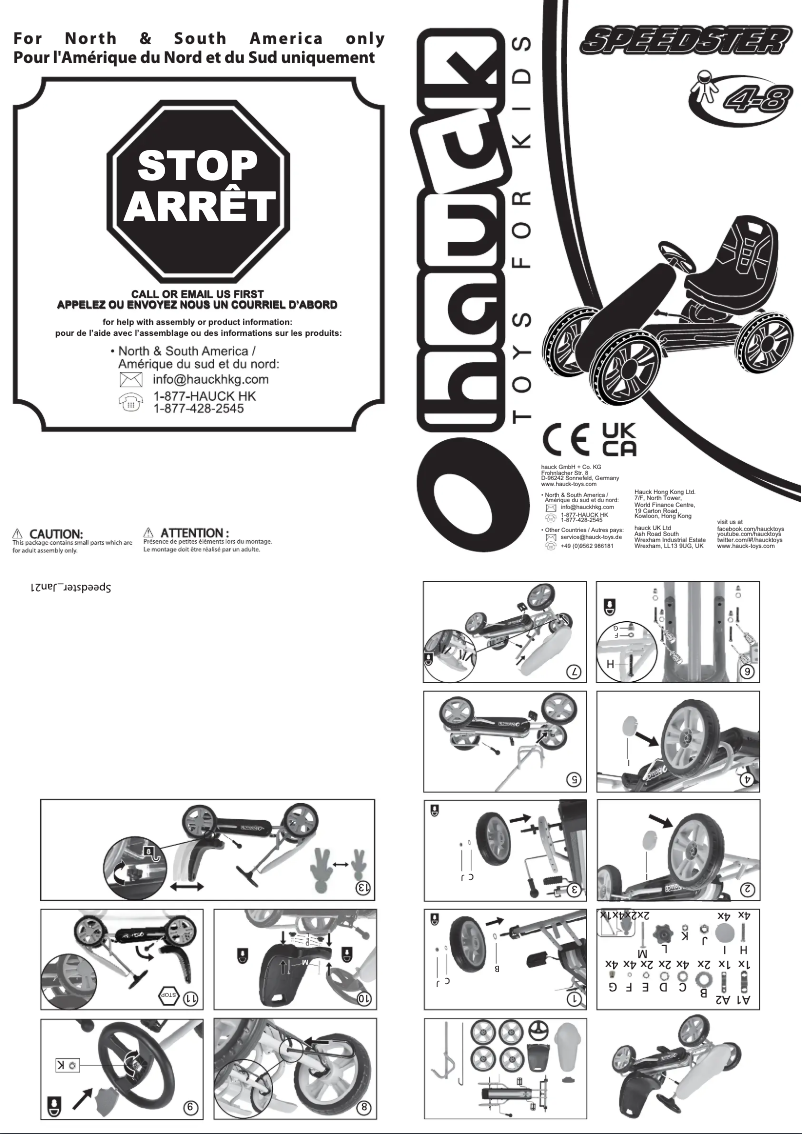 Page 1 de la notice Manuel utilisateur Hauck Speedster