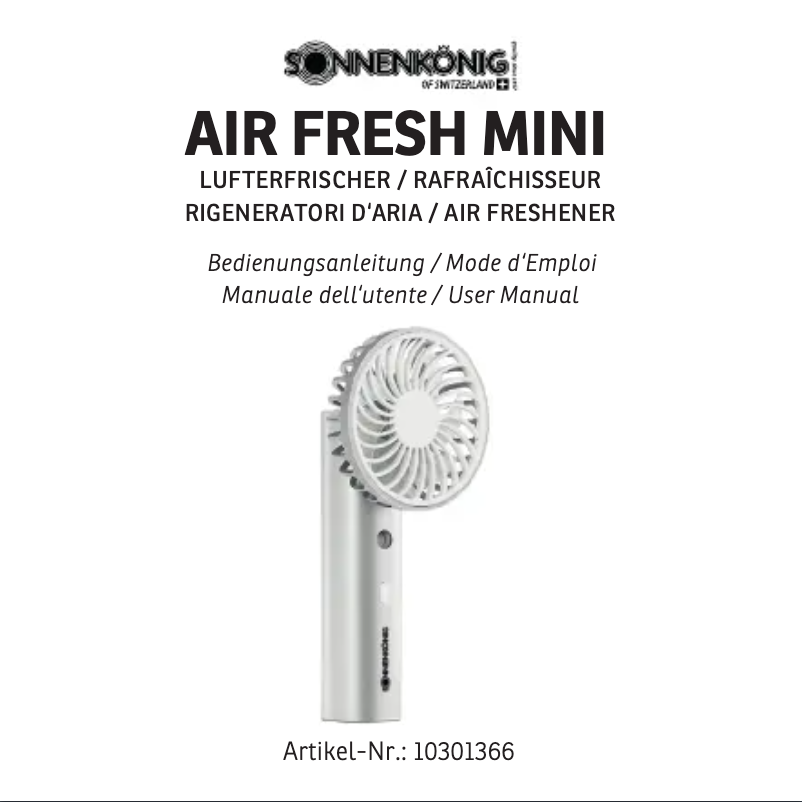 Page 1 de la notice Manuel utilisateur Sonnenkönig Air Fresh Mini