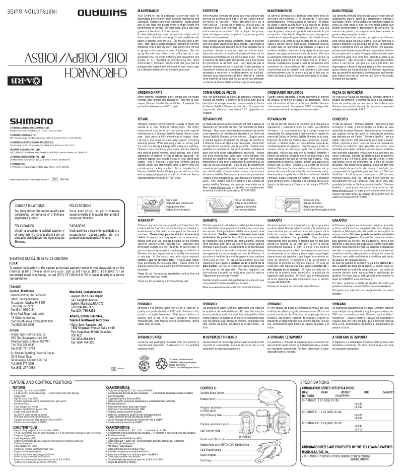 Image de la première page du manuel de l'appareil Chronarch 101B
