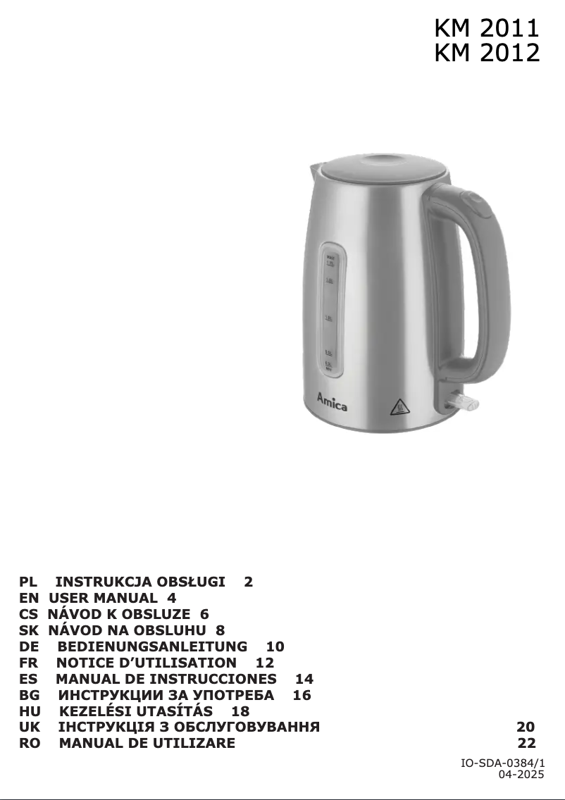 Página 1 del manual Manual de usuario Amica KM 2011