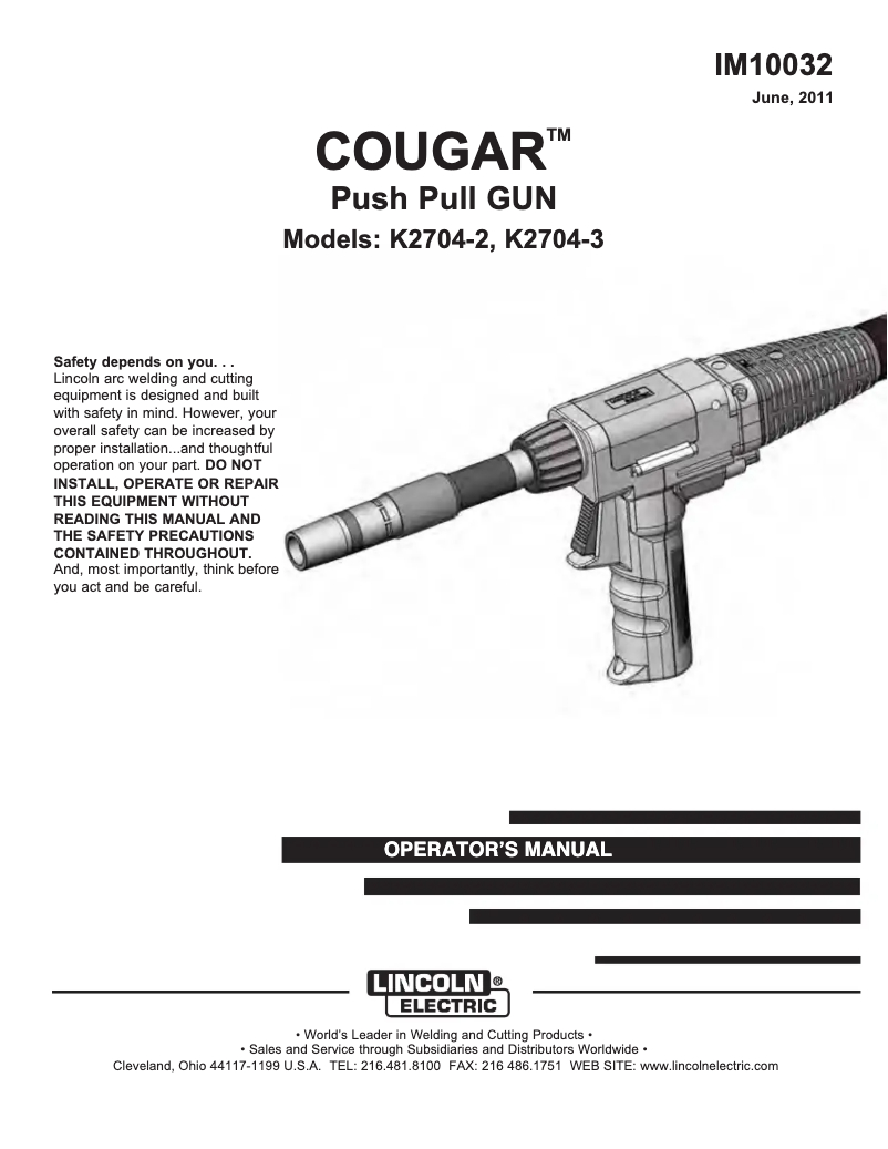 Image de la première page du manuel de l'appareil Cougar Push-Pull Gun