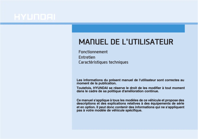 Image de la première page du manuel de l'appareil Ioniq Electric (2019)