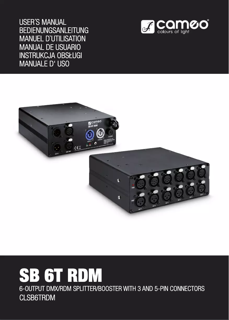 Page 1 de la notice Manuel utilisateur Cameo SB 6T RDM