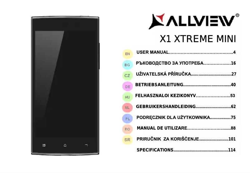 Page n°1 - Manuel utilisateur Allview X1 Xtreme Mini