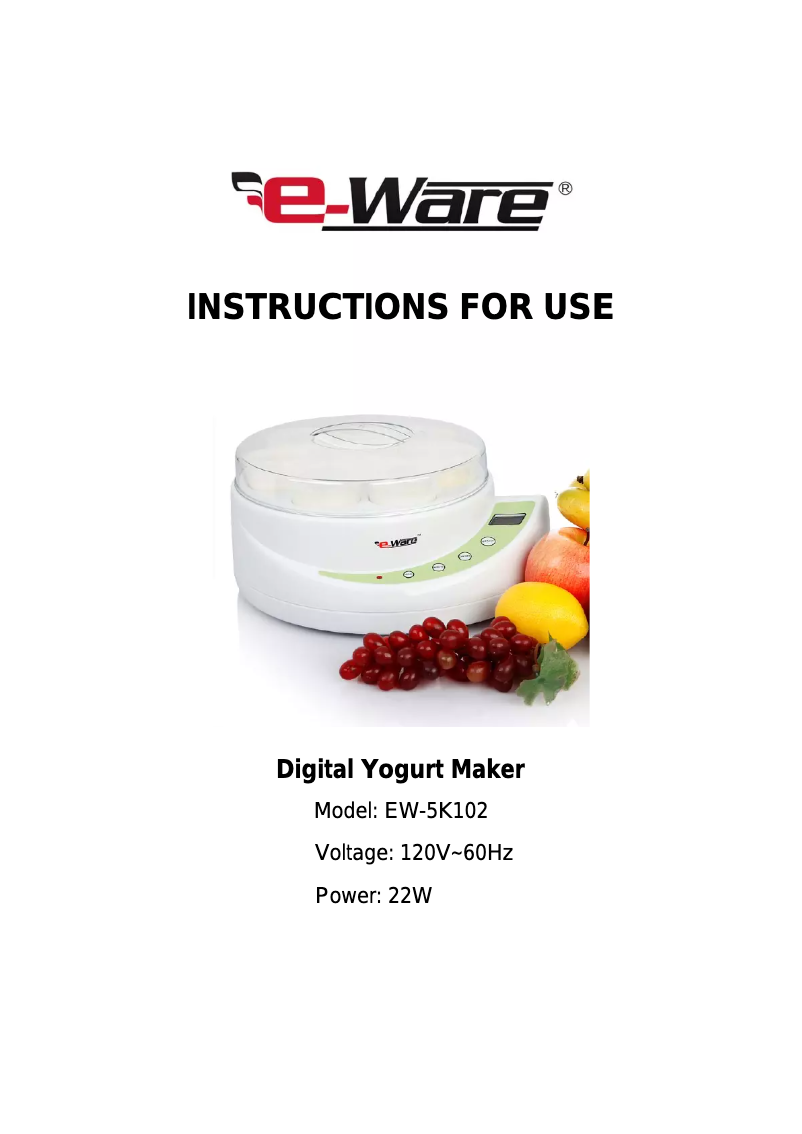 Page n°1 - Manuel utilisateur E-Ware EW-5K102
