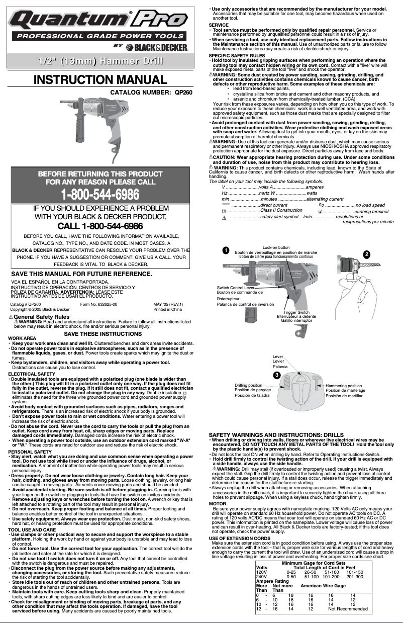 Page n°1 - Manuel utilisateur Black & Decker QP260