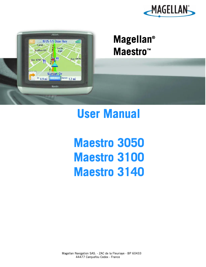 Page n°1 - Manuel utilisateur Magellan Maestro 3100