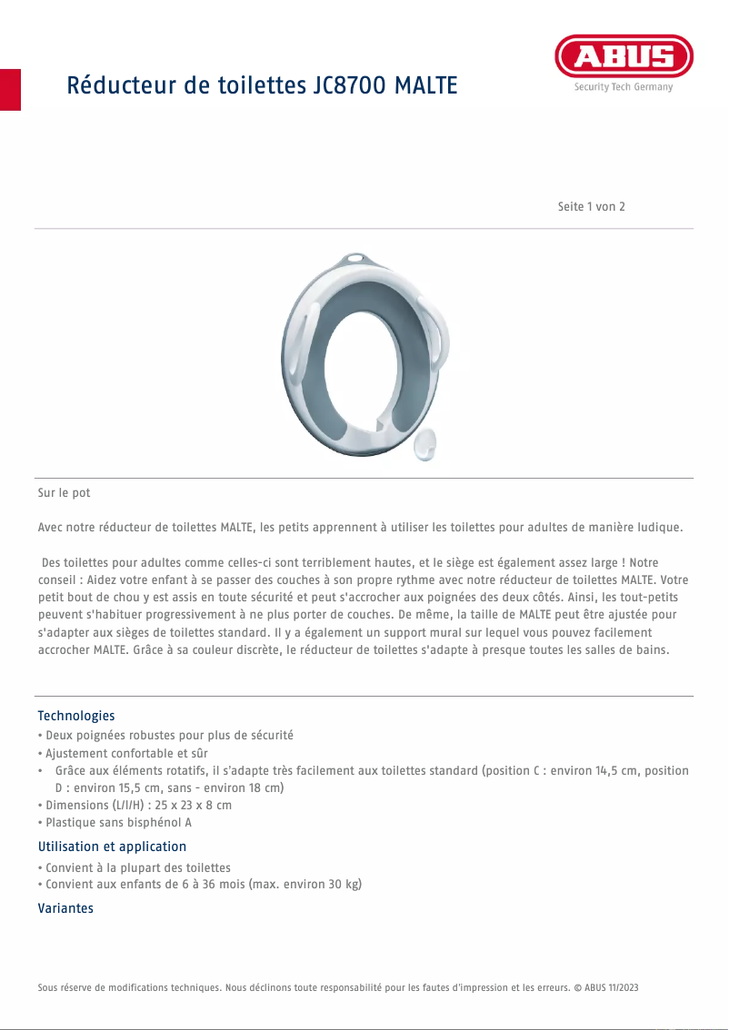 Image de la première page du manuel de l'appareil Malte JC8700