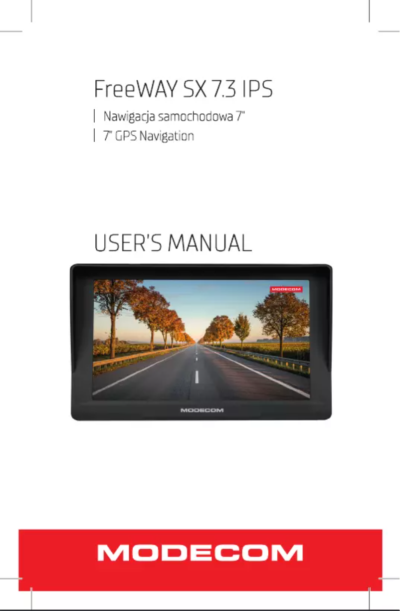 Page 1 de la notice Manuel utilisateur ModeCom FreeWAY SX 7.3 IPS