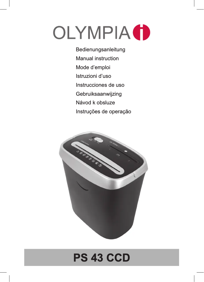 Page n°1 - Manuel utilisateur Olympia PS 43 CCD
