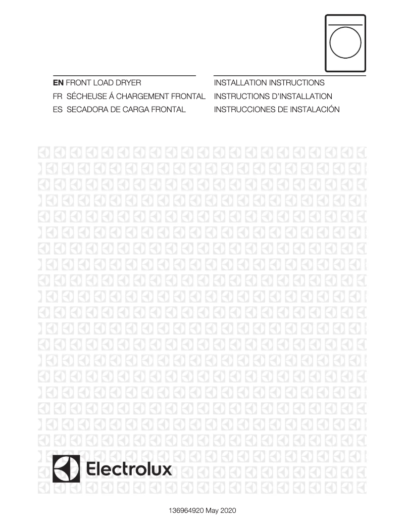 Page n°1 - Guide d'installation Electrolux ELFE4222AW