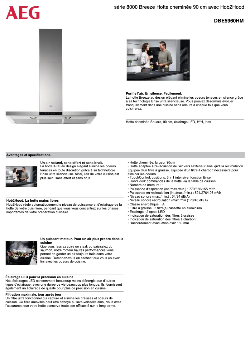 Página 1 del manual Ficha técnica AEG DBE5960HM