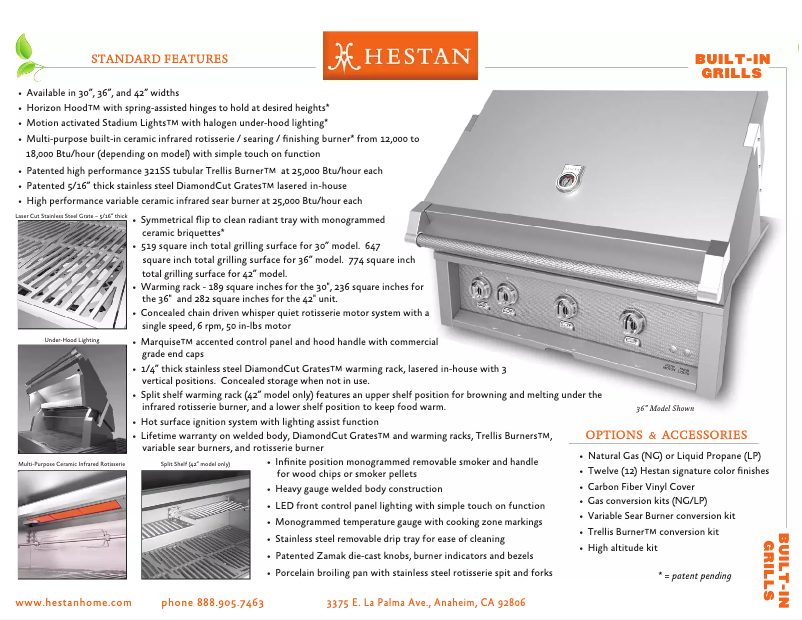 Page n°1 - Fiche technique Hestan GABR36-NG-BU