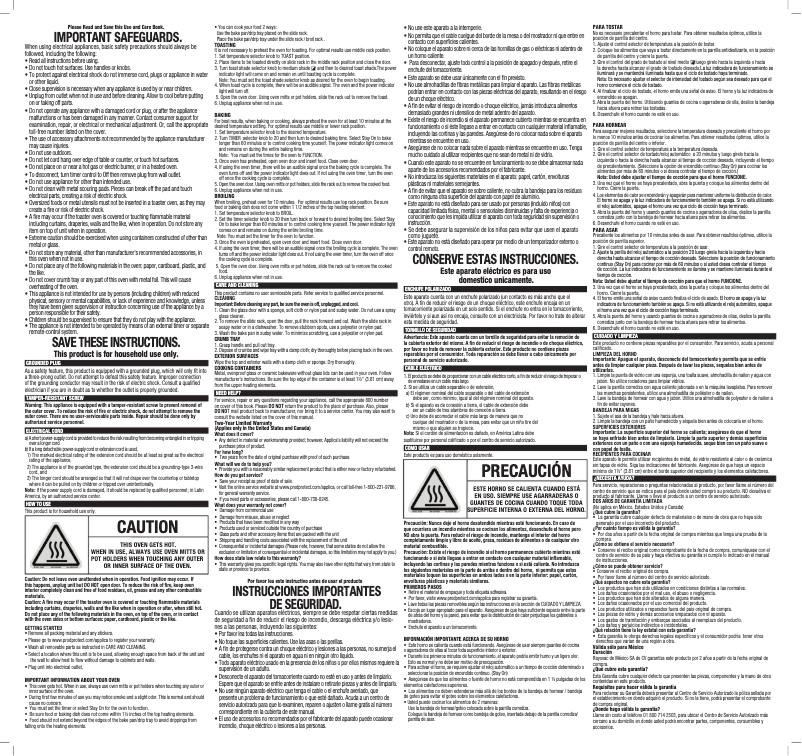 Page 1 de la notice Manuel utilisateur Black & Decker TO3260XSB